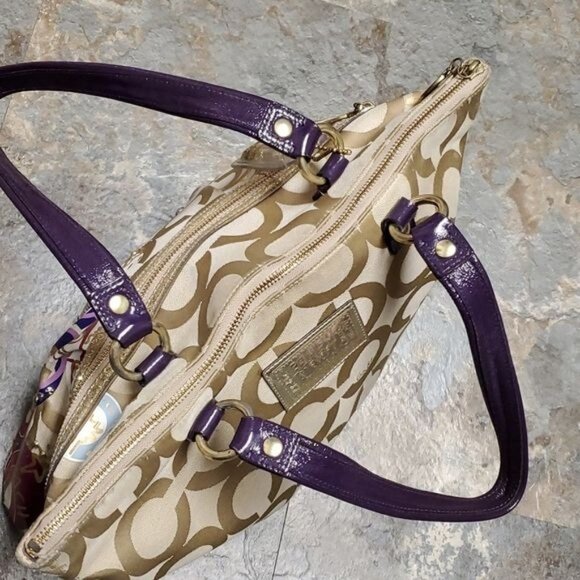 Coach Poppy Graffiti Applique Glam Bag Handbag Purse Tote Jacquard WOMENS WOMANS - Picture 5 of 16